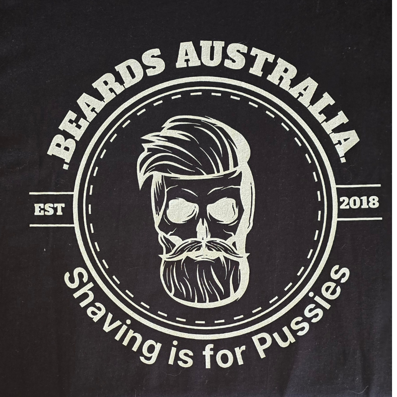 Beards Australia Skull Shaving is for Pussies T-Shirt - Image 2